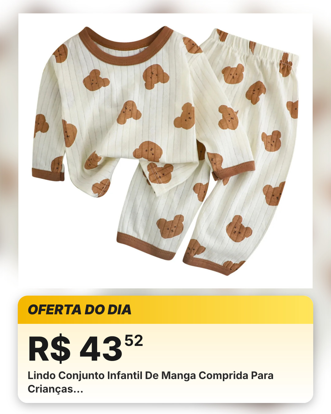 Lindo Conjunto Infantil De Manga Comprida Para Crianças…