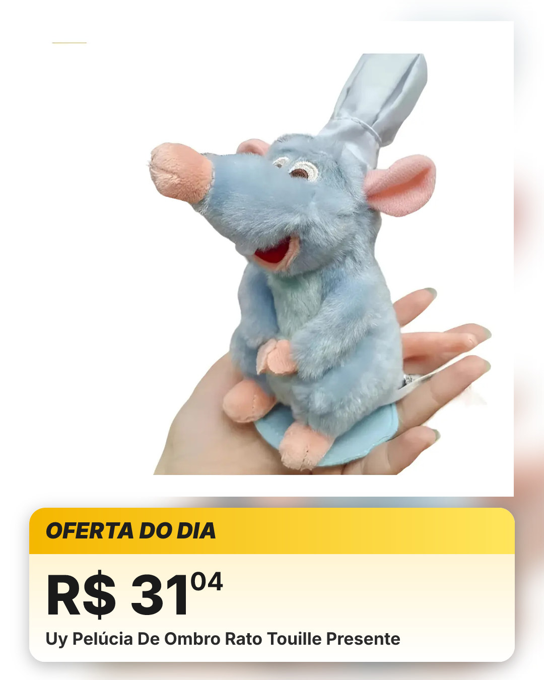 Uy Pelúcia De Ombro Rato Touille Presente