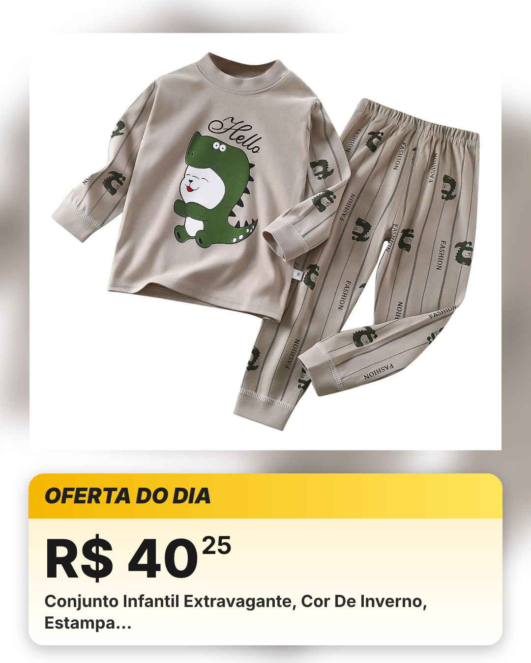 Conjunto Infantil Extravagante, Cor De Inverno, Estampa…