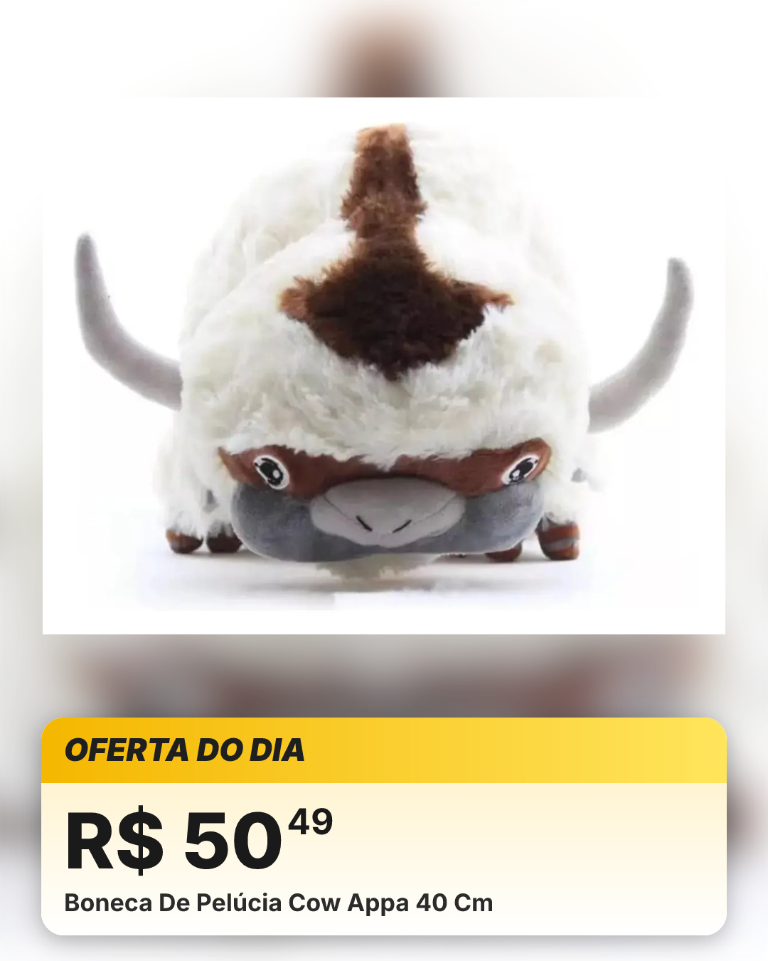 Boneca De Pelúcia Cow Appa 40 Cm