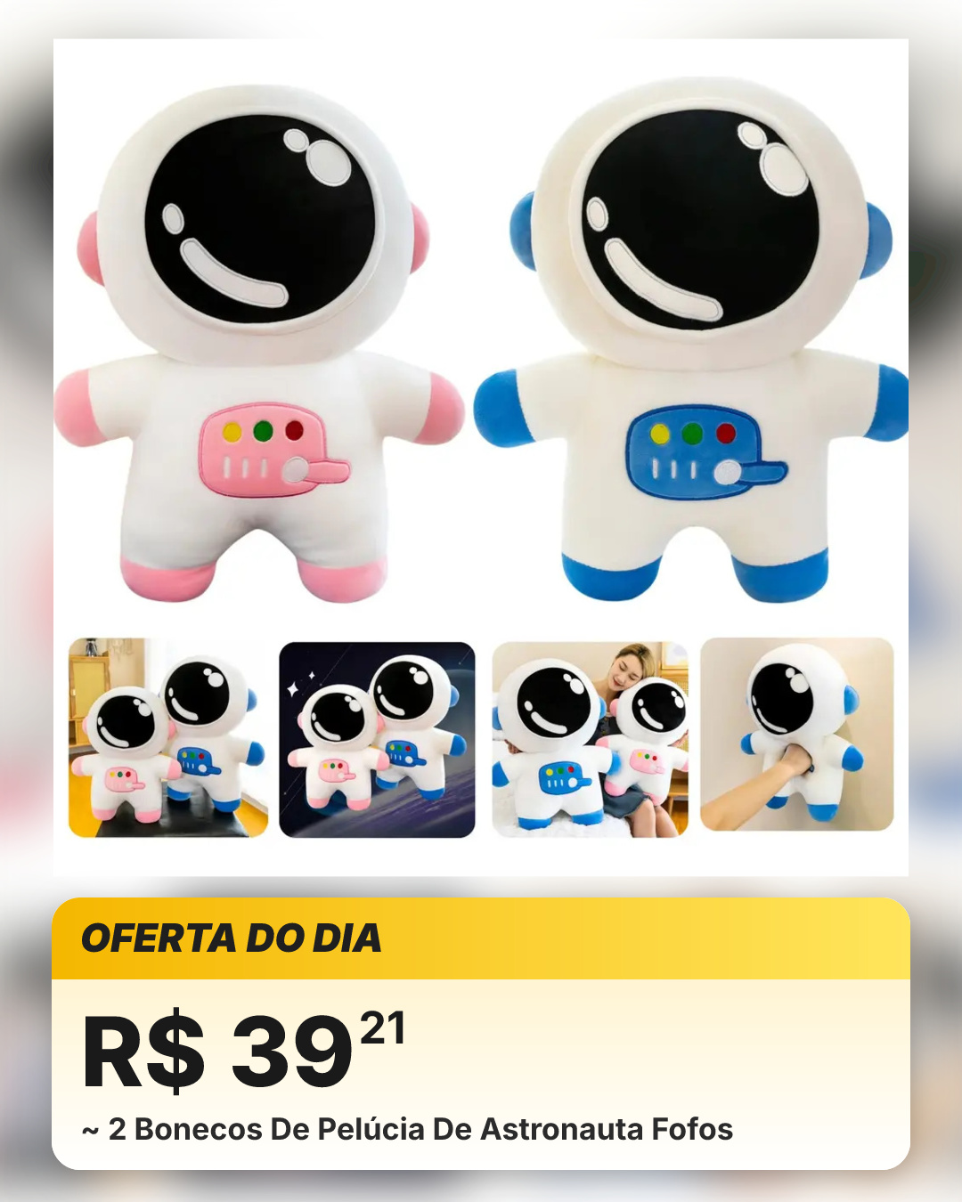 ~ 2 Bonecos De Pelúcia De Astronauta Fofos