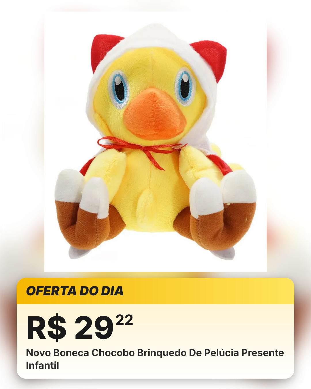 Novo Boneca Chocobo Brinquedo De Pelúcia Presente Infantil
