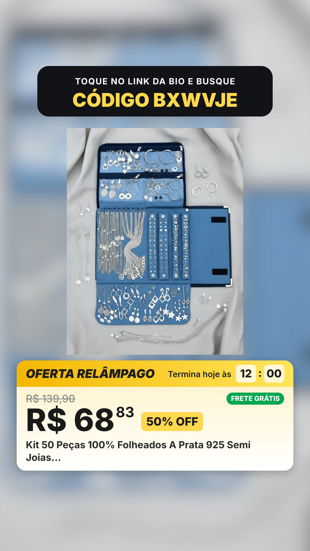 Kit 50 Peças 100% Folheados A Prata 925 Semi Joias…