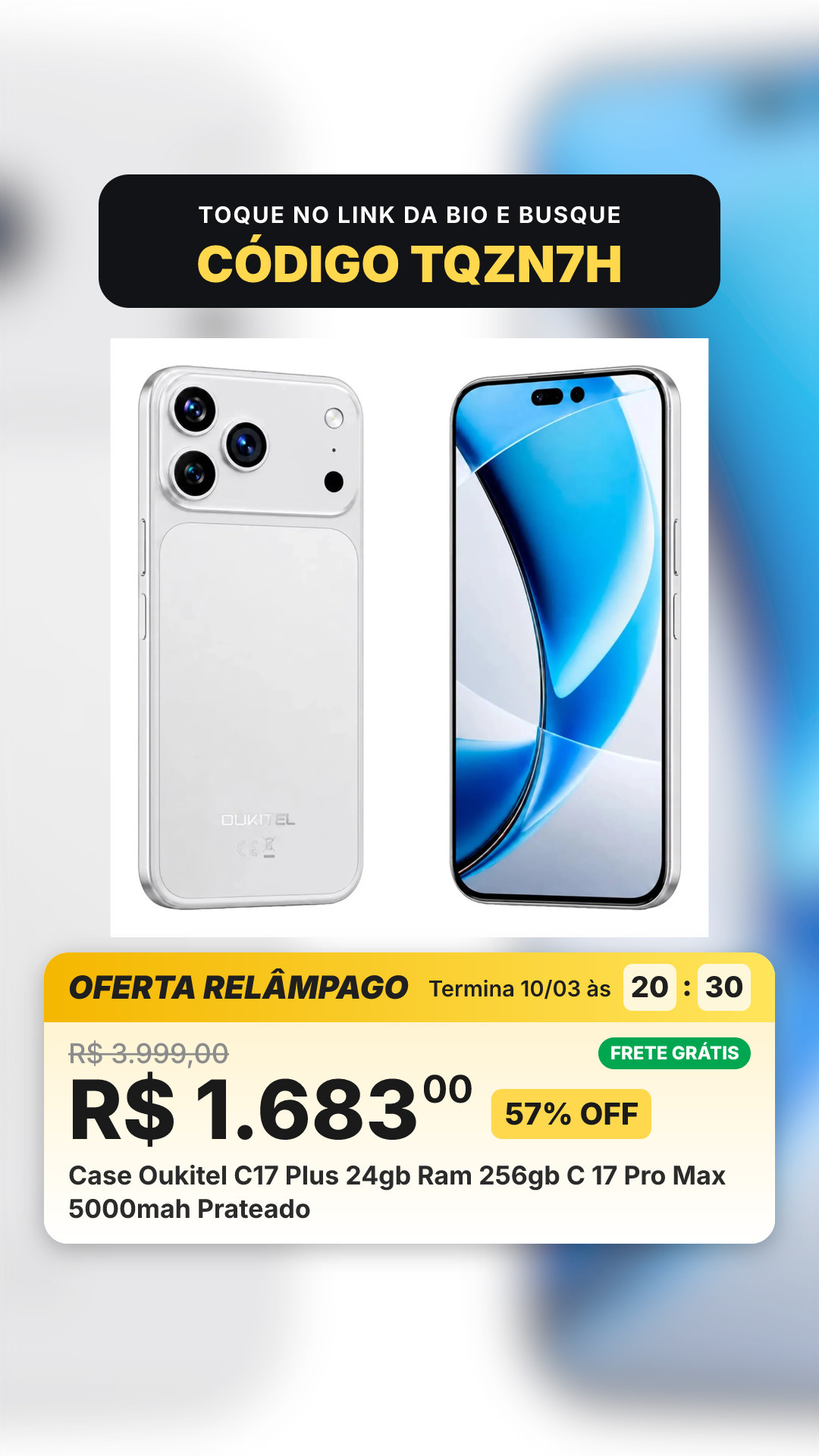 Case Oukitel C17 Plus 24gb Ram 256gb C 17 Pro Max 5000mah Prateado