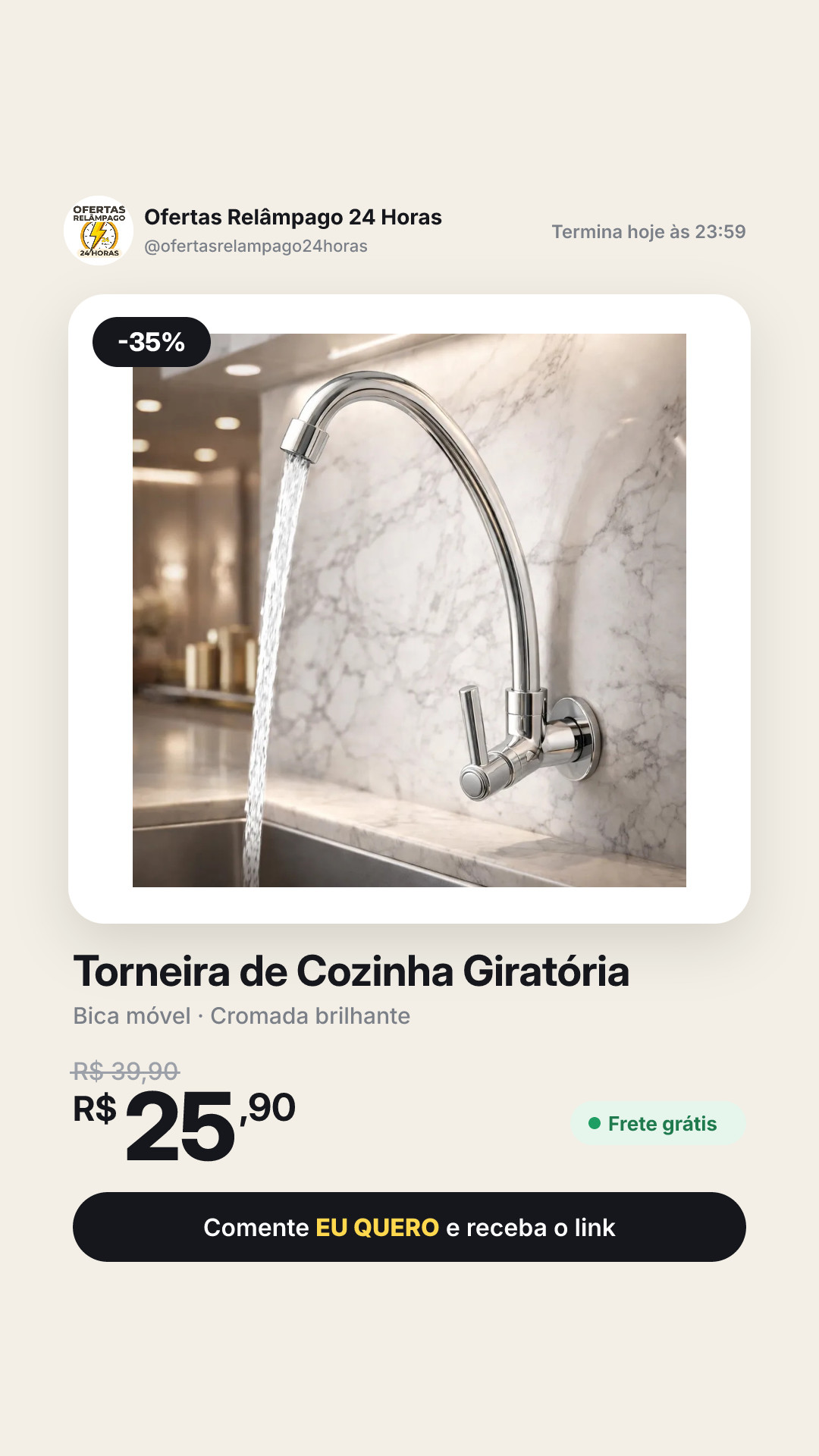 Torneira De Cozinha Pia Parede Bica Móvel Giratória Abs Cromada Brilhante