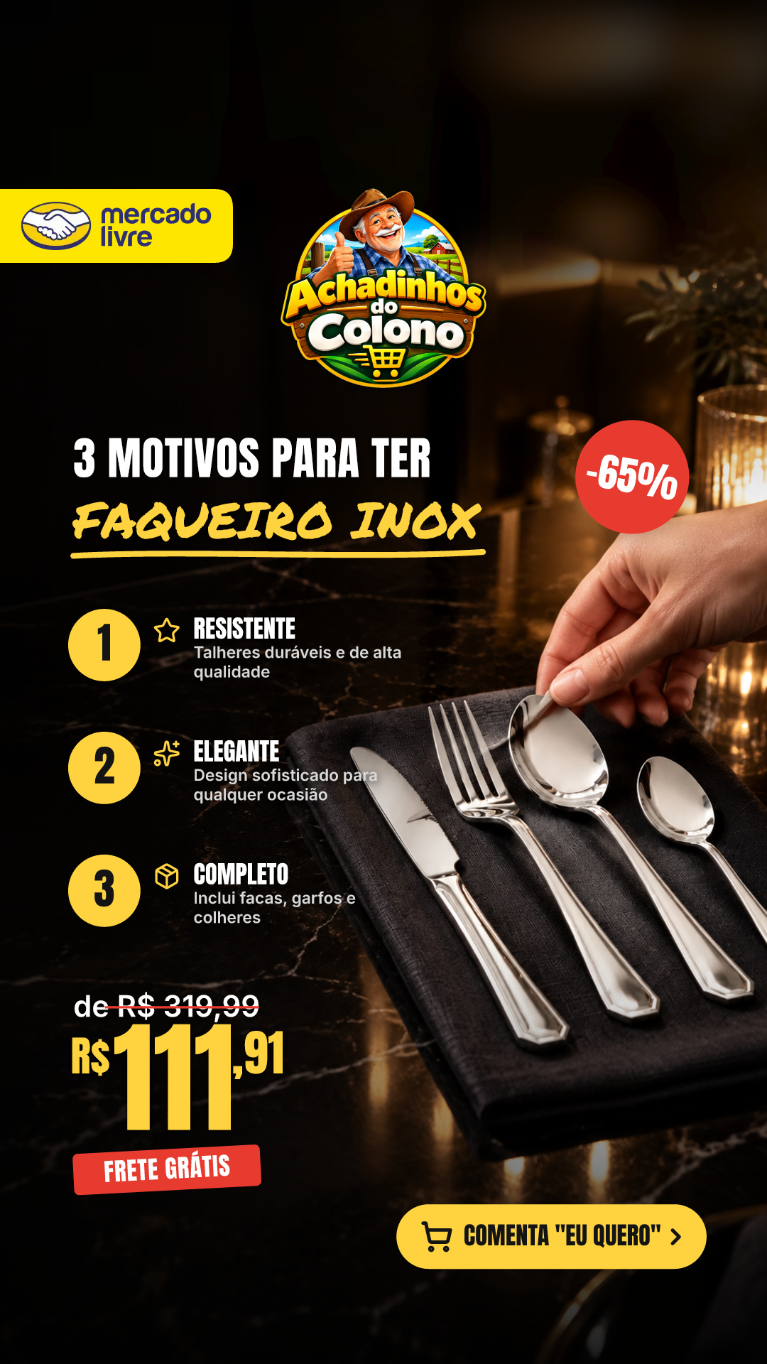 Faqueiro Inox 30 Pecas Jogo De Talheres Aco Inoxidavel Facas Garfos Colheres Mesa Sobremesa Completo Cozinha Jantar Sofisticado Resistente Elegante Ideal Requintado Prateado
